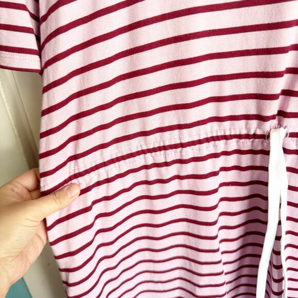Draper James T-Shirt Dress Tie Waist Dark Pink Mariner Stripe Size XXL Preppy - Picture 5 of 15